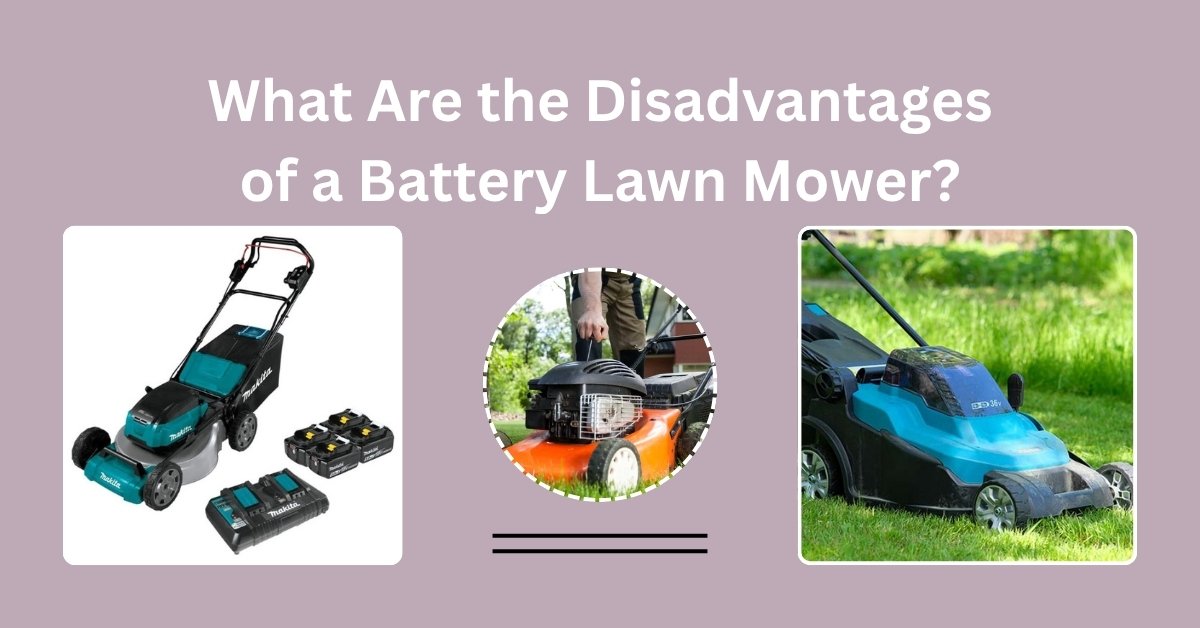 Person struggling with a battery lawn mower that ran out of charge mid-mowing