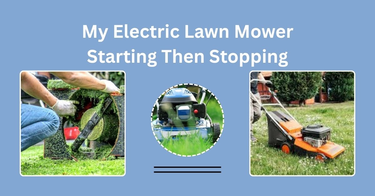 Electric lawn mower starting then suddenly stopping – user checking for common issues like battery or motor overheating