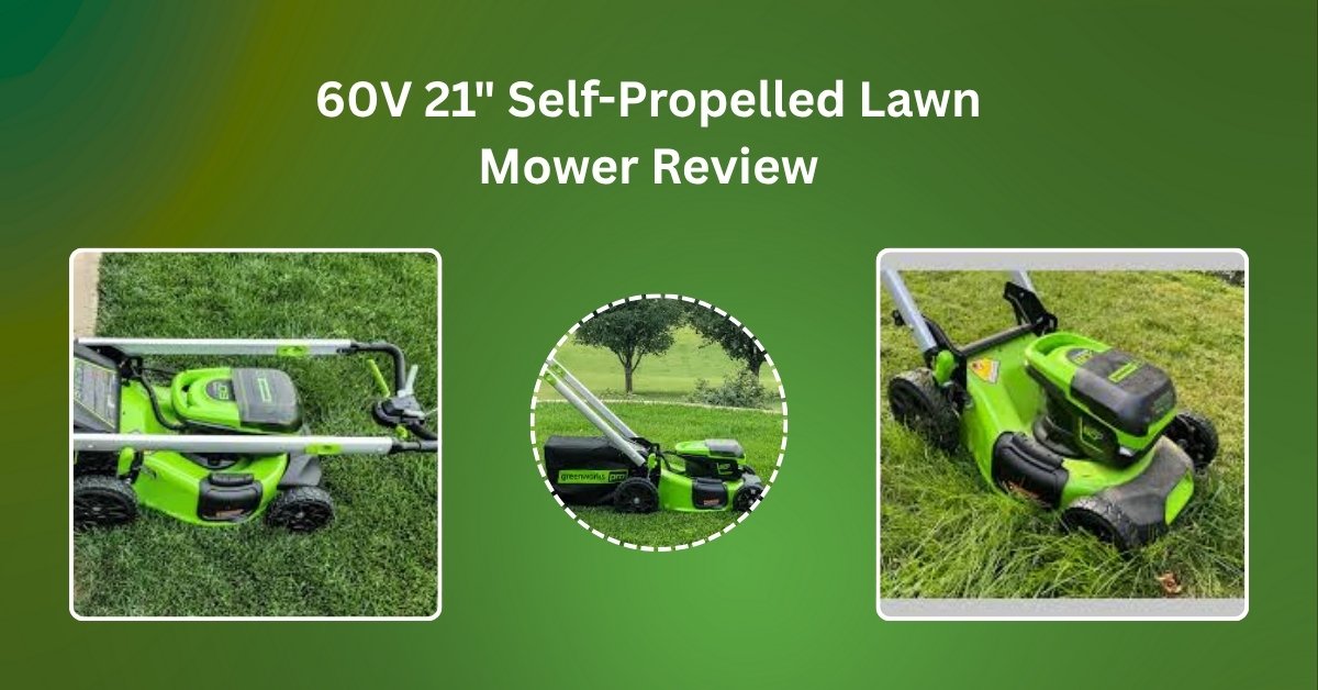 60V 21-inch self-propelled cordless lawn mower on a green yard – top-rated mower for easy and efficient cutting