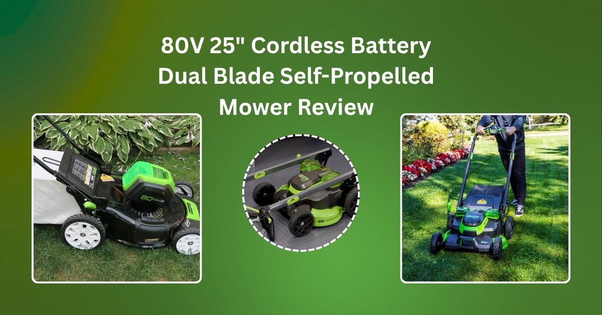 80V 25-inch cordless self-propelled lawn mower with dual blades – eco-friendly and powerful mowing solution