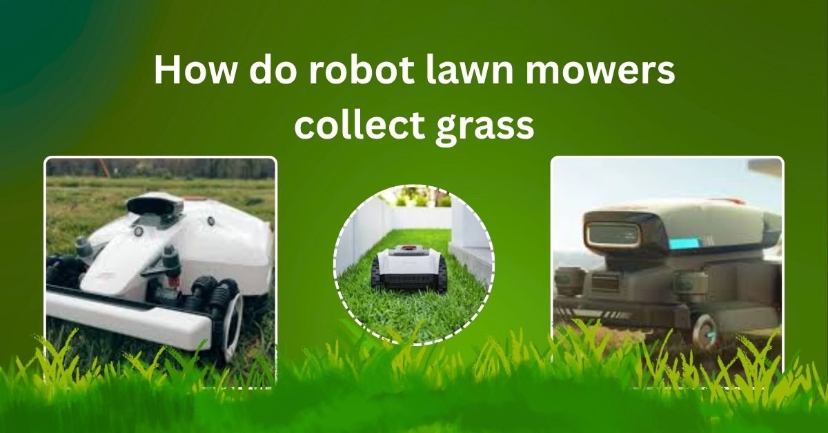 Robot lawn mower collecting grass using built-in mulching and cutting system
