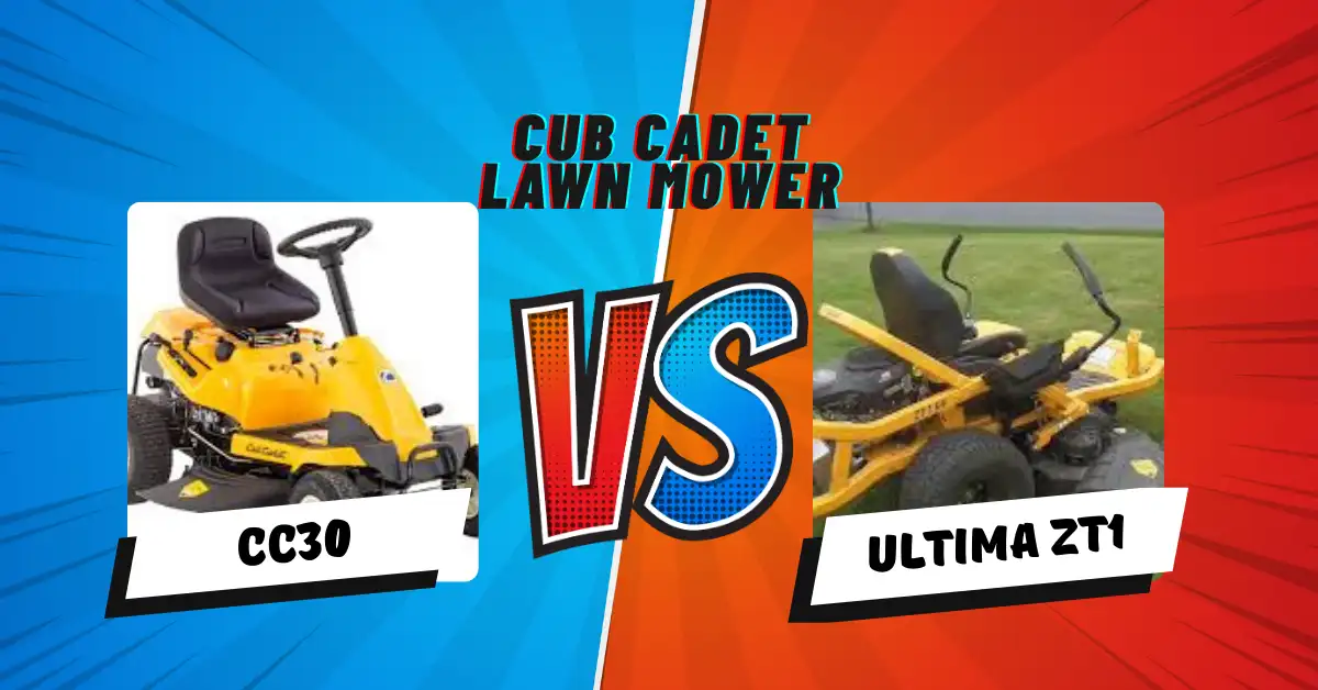 Cub Cadet CC30 vs Ultima ZT1 riding lawn mower comparison showing features, performance, and user experience