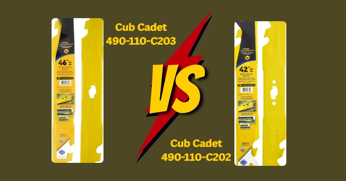Comparison between Cub Cadet 490-110-C202 and 490-110-C203 lawn mower blades – durability, performance, and compatibility guide