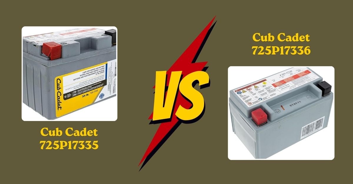 Comparison of Cub Cadet battery 725P17136 vs 725P17136 for lawn mowers – performance, compatibility, and durability differences