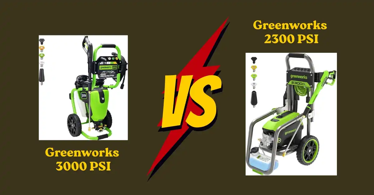 Comparison between Greenworks Pro Brushless 3000 PSI and 2300 PSI pressure washers – key differences in power, performance, and value