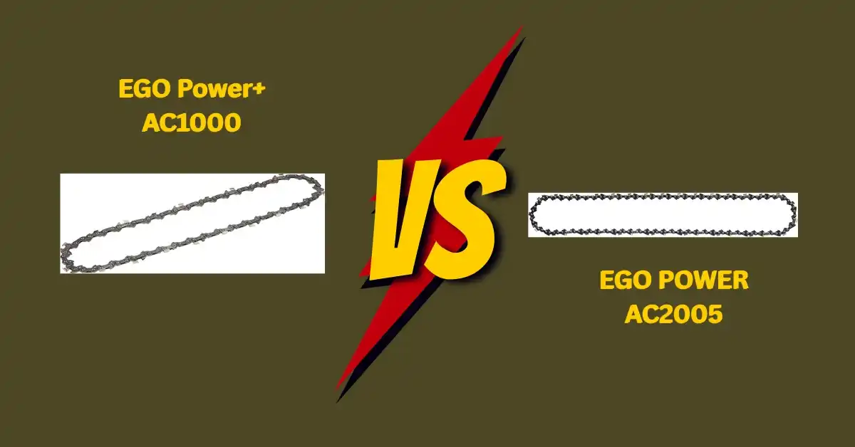 EGO Power+ AC1000 vs AC2005 lawn mower comparison showing key features, performance, and differences