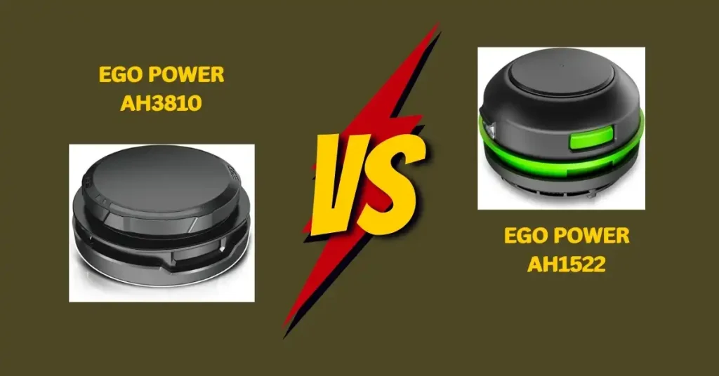 Side-by-side comparison of EGO Power+ AH3810 vs AH1522 hedge trimmers highlighting key differences in design, features, and performance