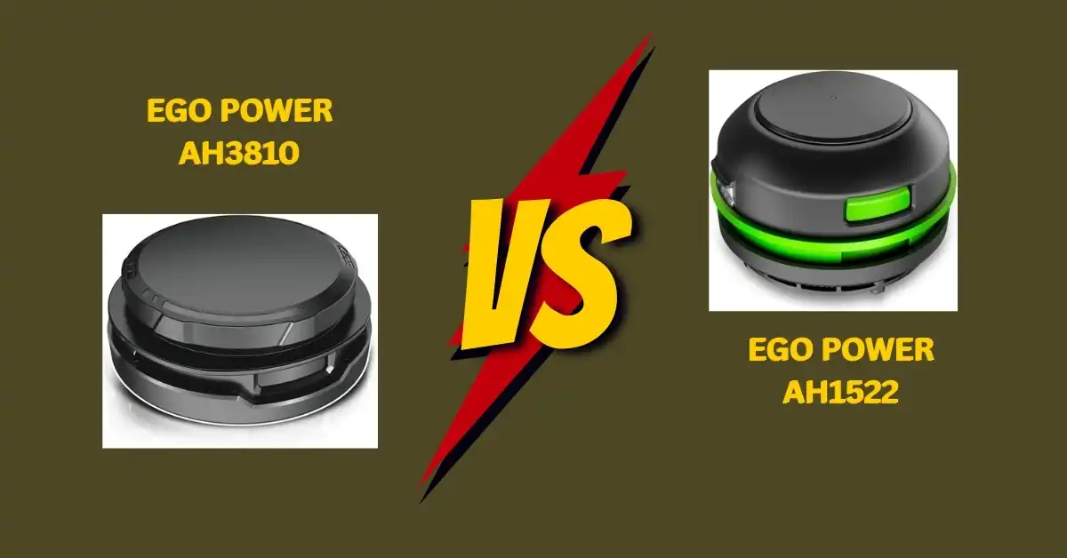 Side-by-side comparison of EGO Power+ AH3810 vs AH1522 hedge trimmers highlighting key differences in design, features, and performance