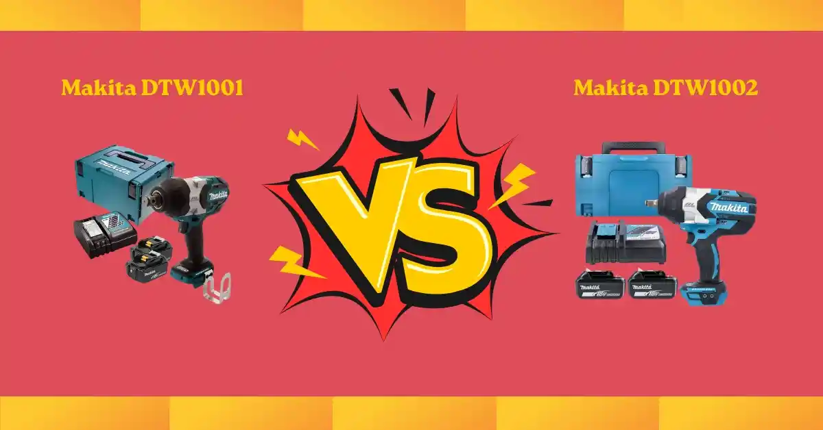 Side-by-side comparison of Makita DTW1001 vs DTW1002 impact wrenches with expert insights for 2025 buyers
