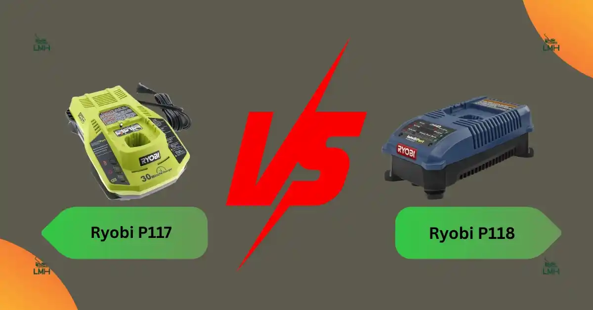 Comparison between Ryobi P117 and P118 battery chargers highlighting reliability and charging speed differences