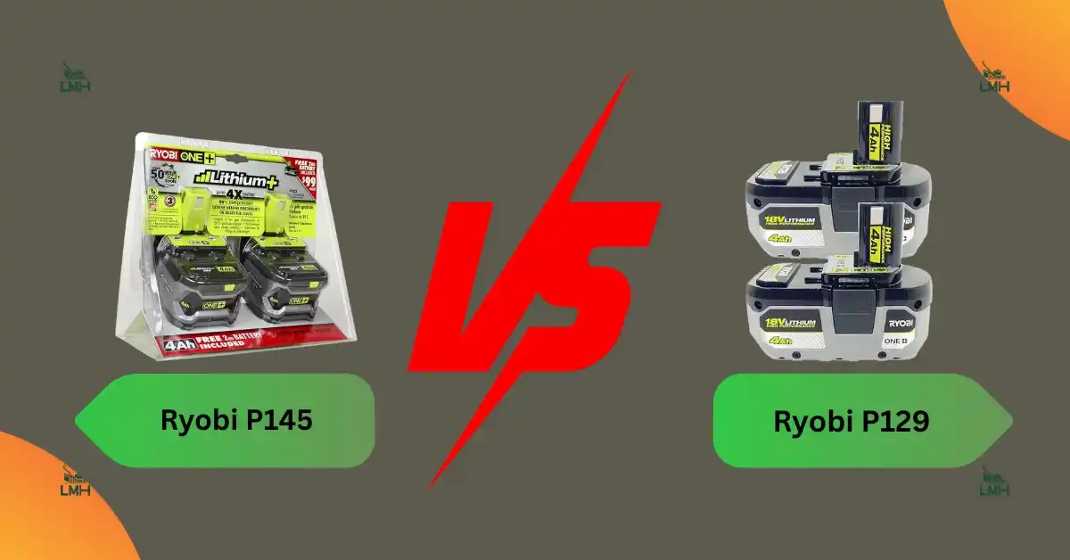 Ryobi P145 vs P129 batteries side by side comparison showing power and performance differences