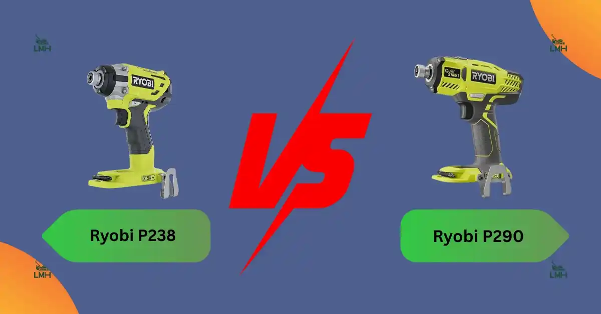 Ryobi P238 vs P290 impact driver comparison showing design, power, and comfort differences side by side