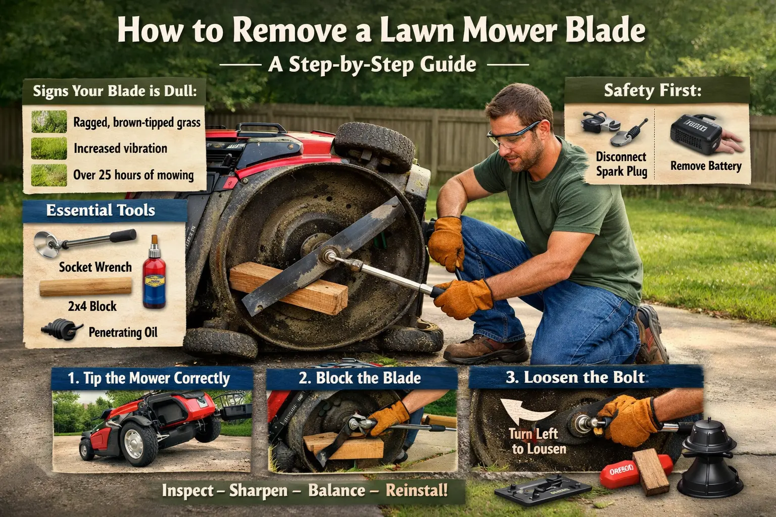 How to Remove a Lawn Mower Blade