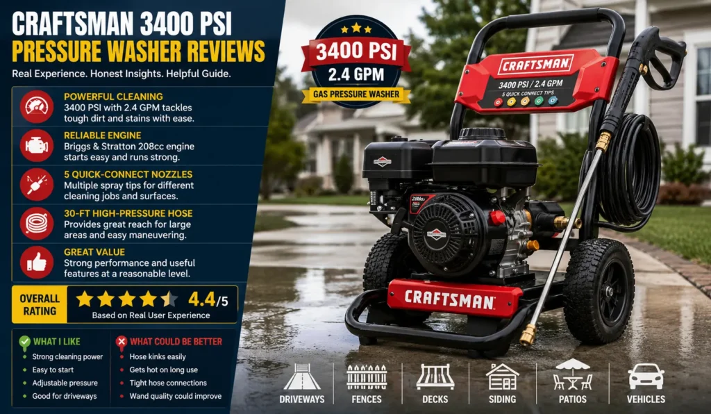 Craftsman 3400 PSI Pressure Washer Reviews My Honest Verdict