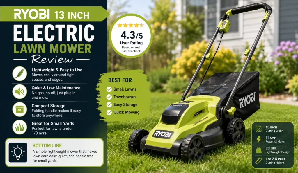 Ryobi 13 Inch Electric Lawn Mower Review