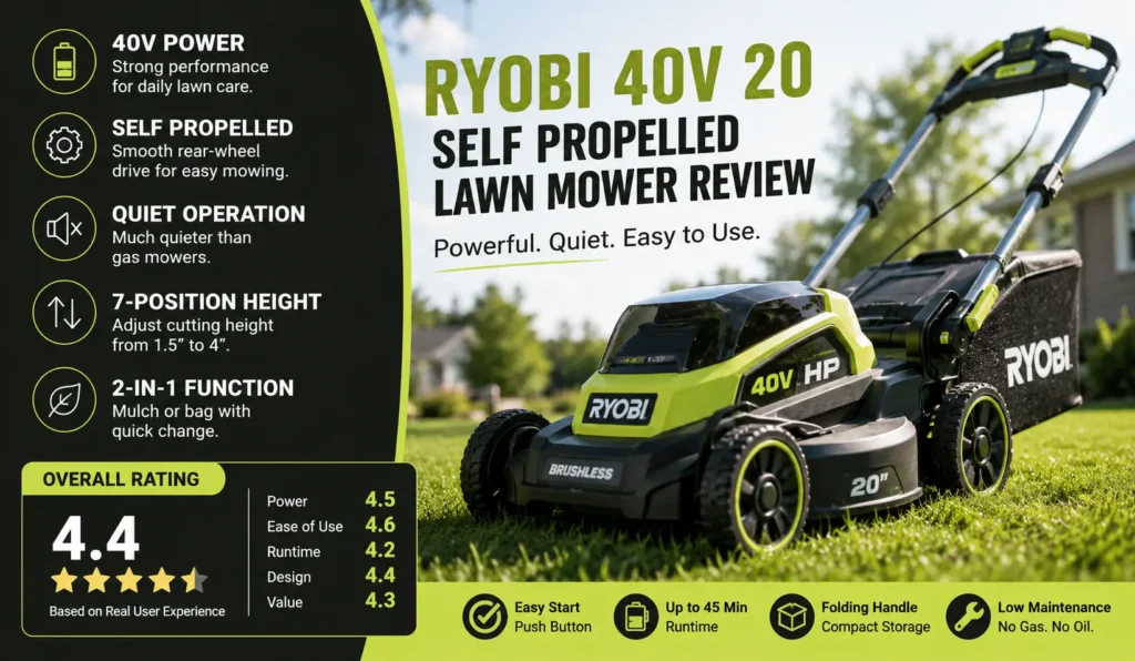 Ryobi 40V 20 Self Propelled Lawn Mower Review