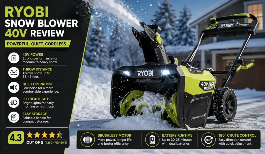 Ryobi Snow Blower 40V Review Honest Power 2026