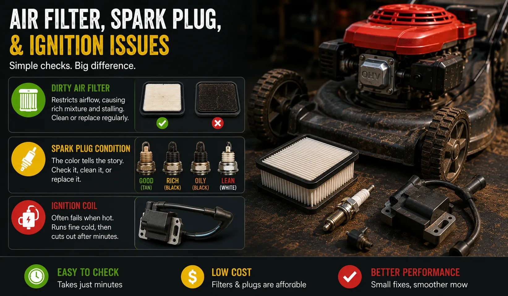 Air Filter, Spark Plug, and Ignition Issues