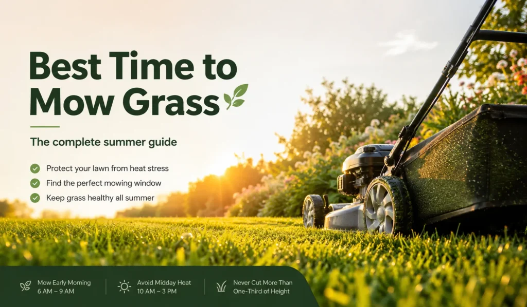 Best Time to Mow Grass in Summer Heat Without Burning It