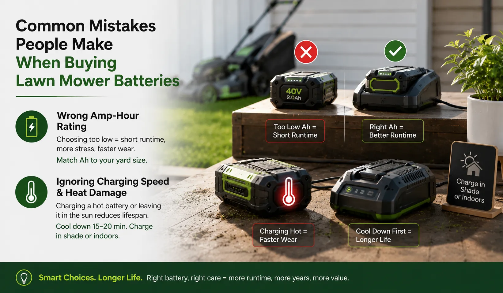 Common Mistakes People Make When Buying Lawn Mower Batteries