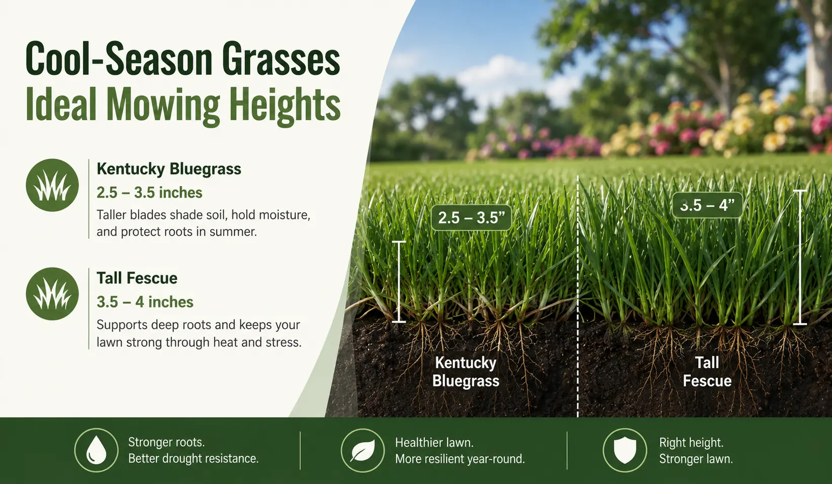 Cool-Season Grasses Ideal Mowing Heights