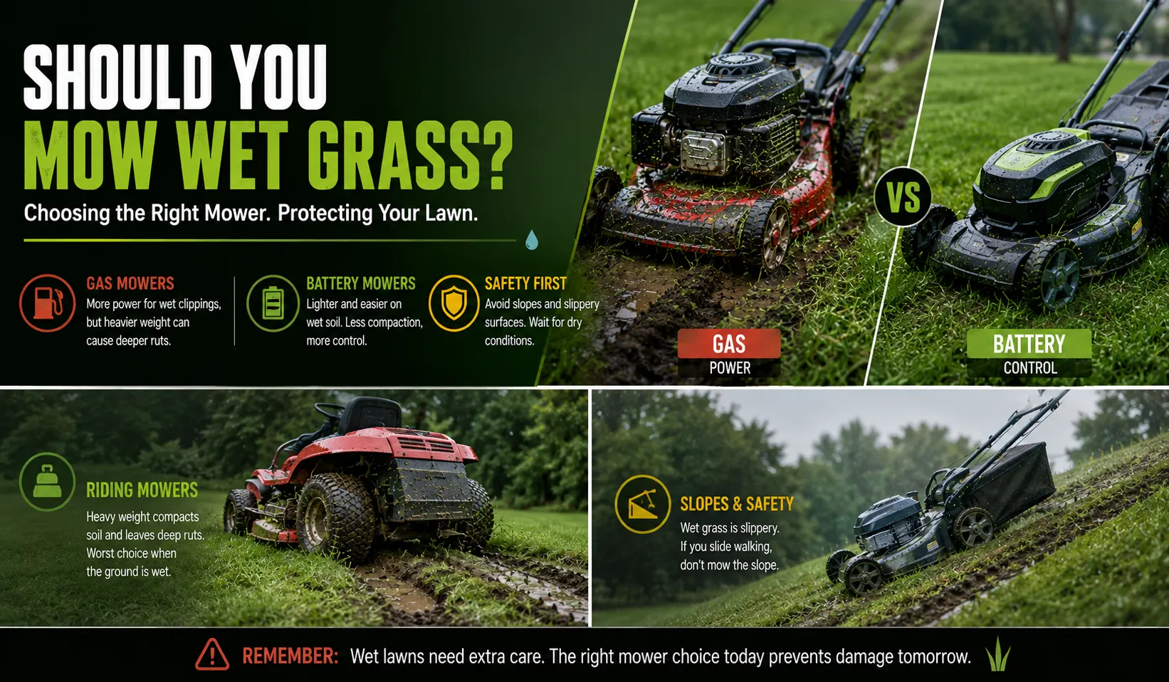 Gas Mowers vs. Battery-Powered in Wet Conditions