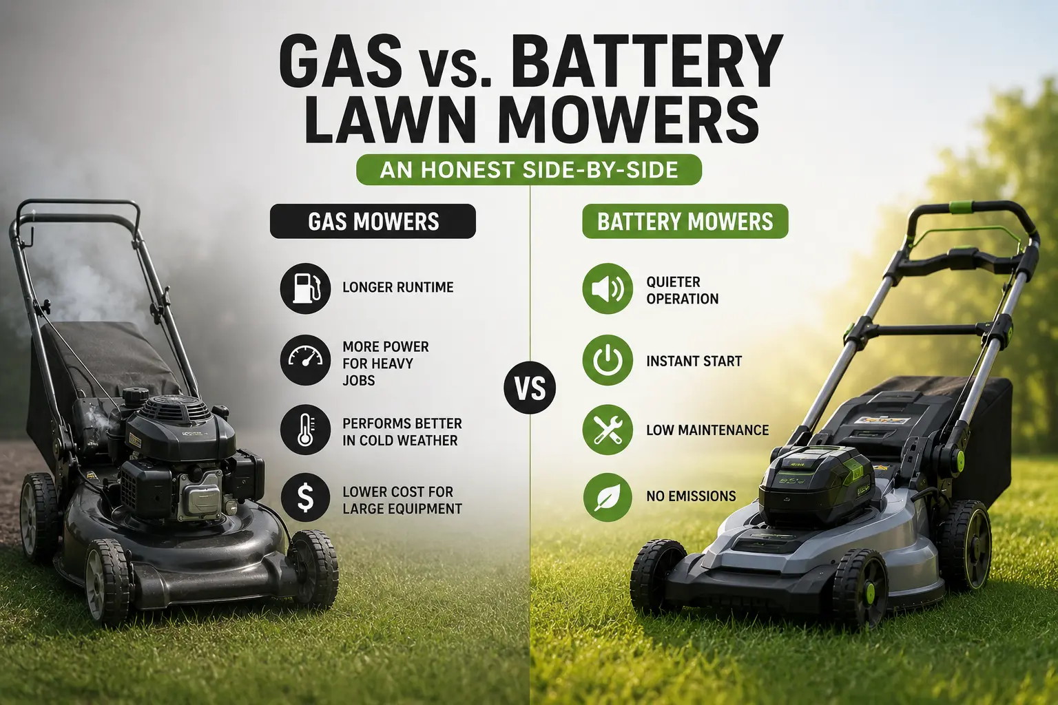 Gas vs. Battery Lawn Mowers