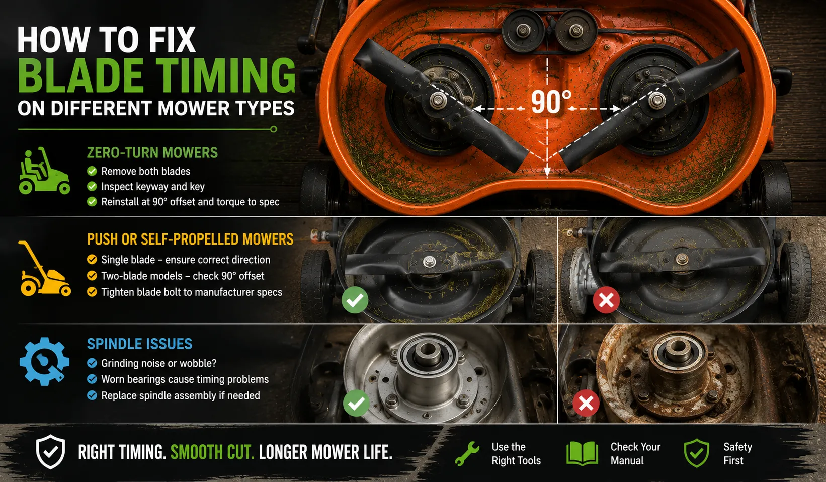 How to Fix Blade Timing on Different Mower Types