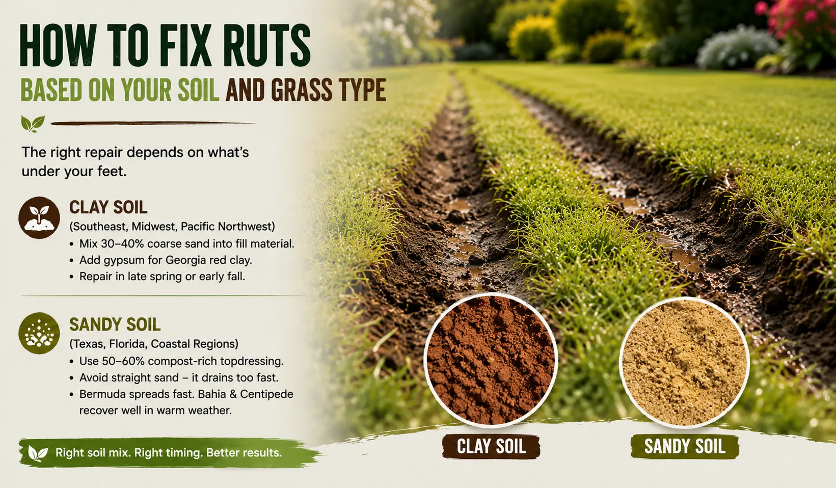 How to Fix Ruts Based on Your Soil and Grass Type