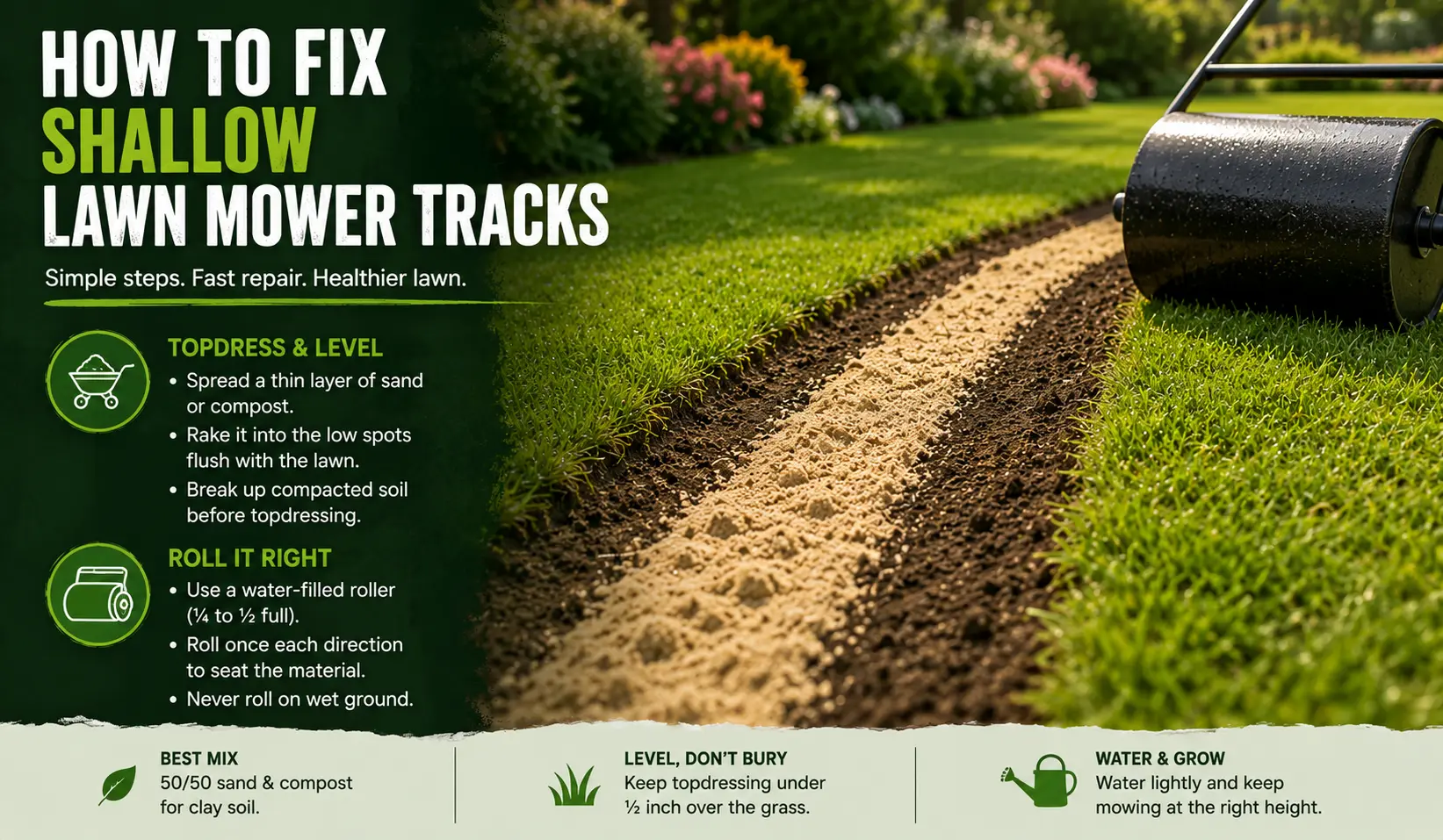 How to Fix Shallow Lawn Mower Tracks