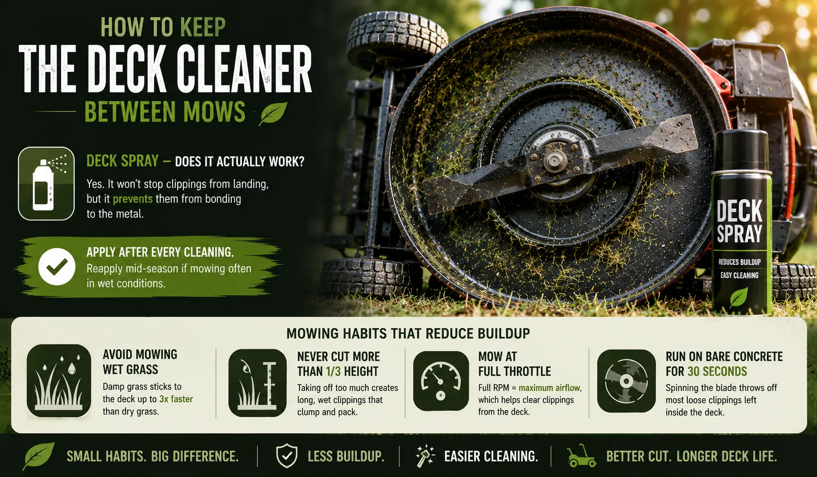 How to Keep the Deck Cleaner Between Mows