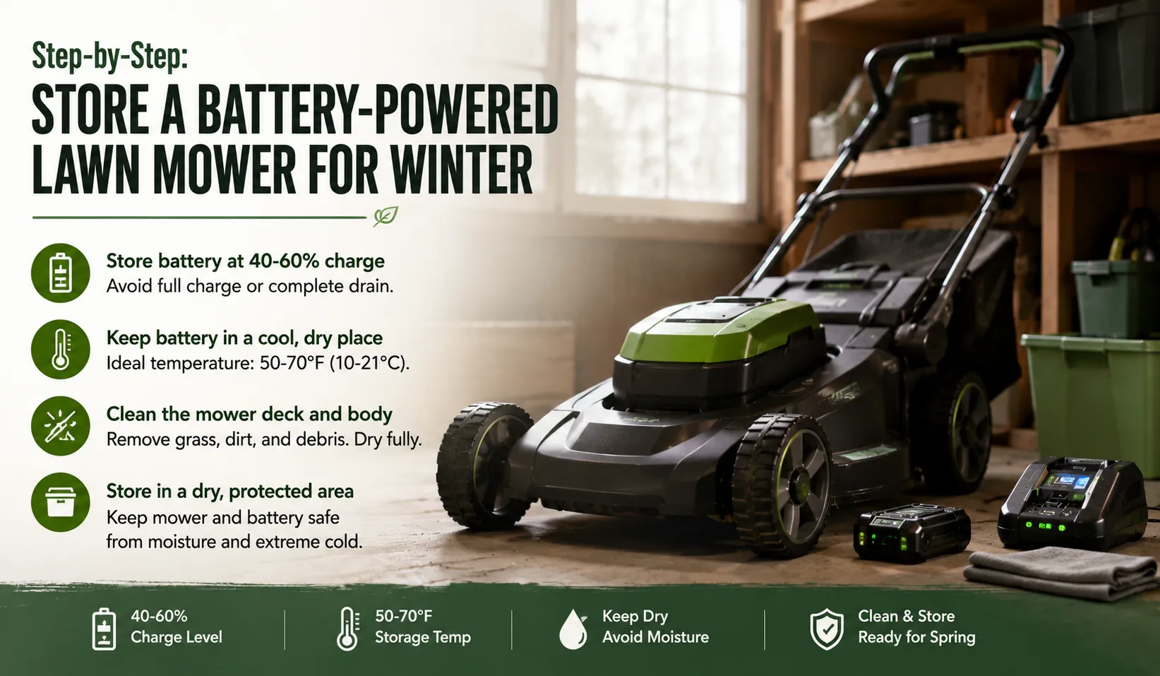 How to Store a Battery-Powered Lawn Mower for Winter
