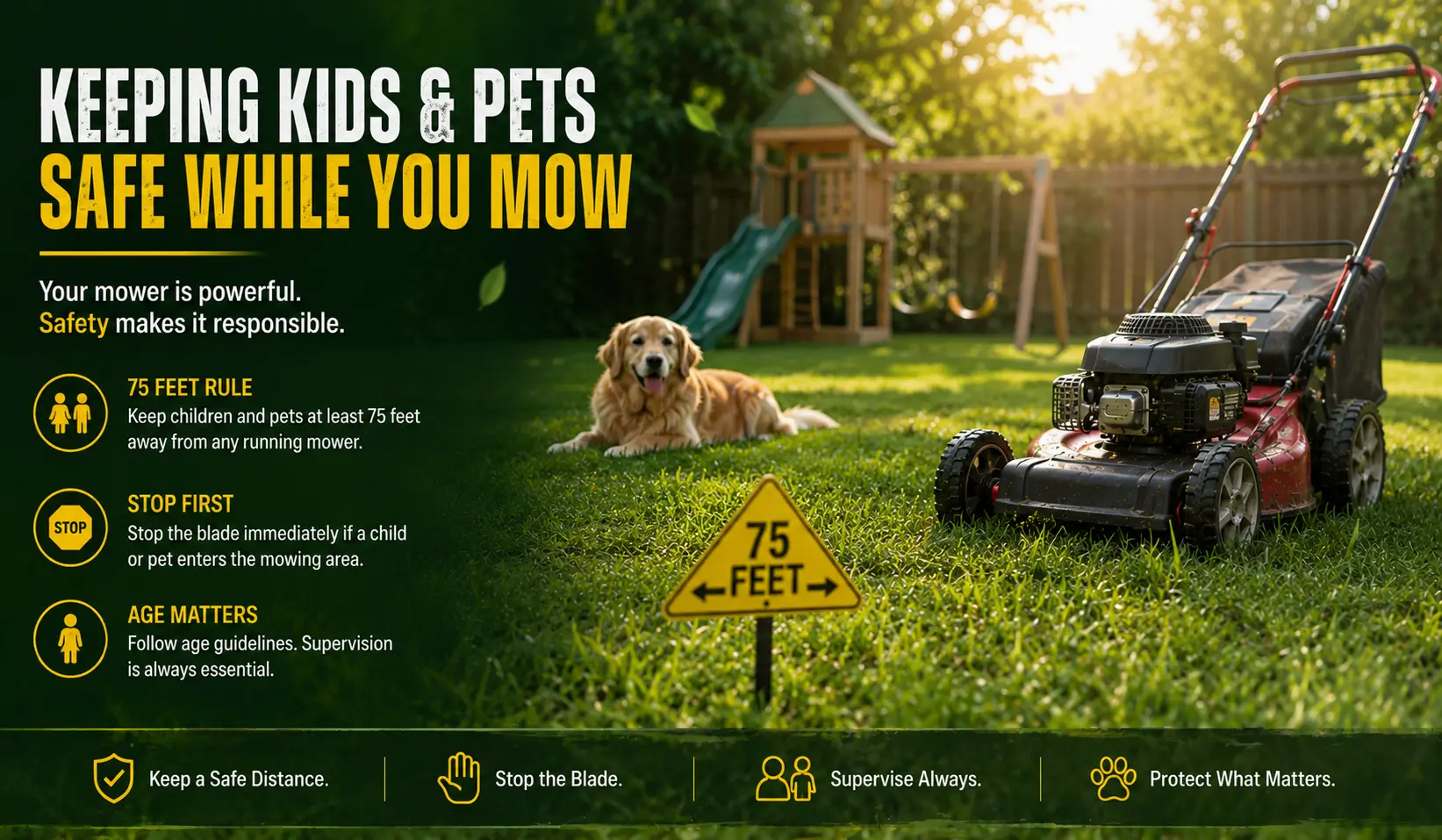 Keeping Kids and Pets Safe While You Mow