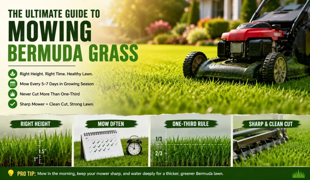 Mowing Bermuda Grass