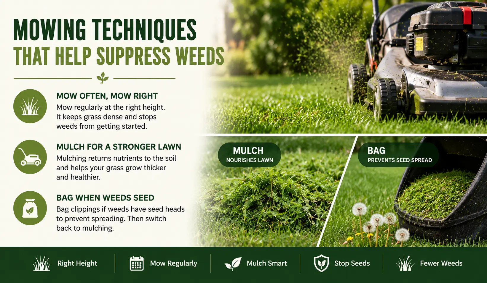 Mowing Techniques That Help Suppress Weeds