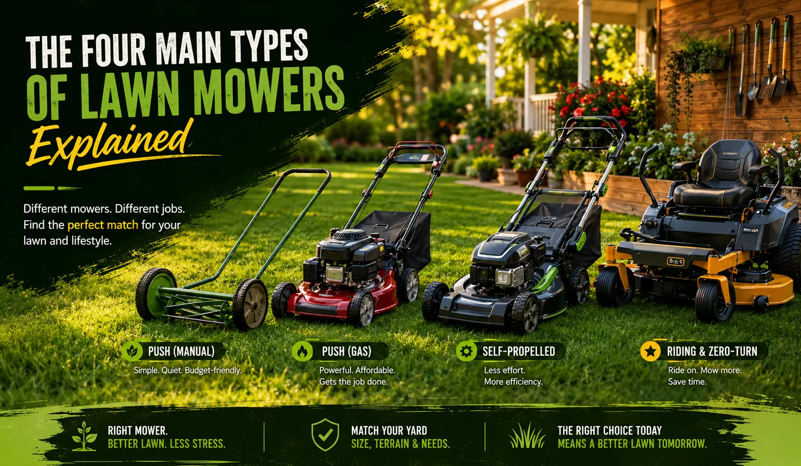The Four Main Types of Lawn Mowers Explained
