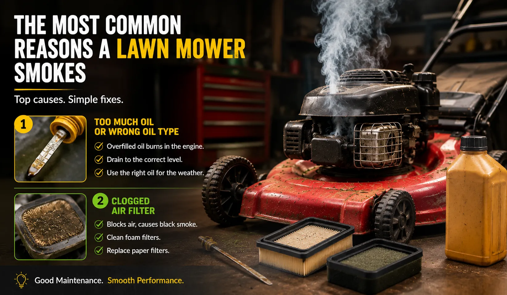 The Most Common Reasons a Lawn Mower Smokes