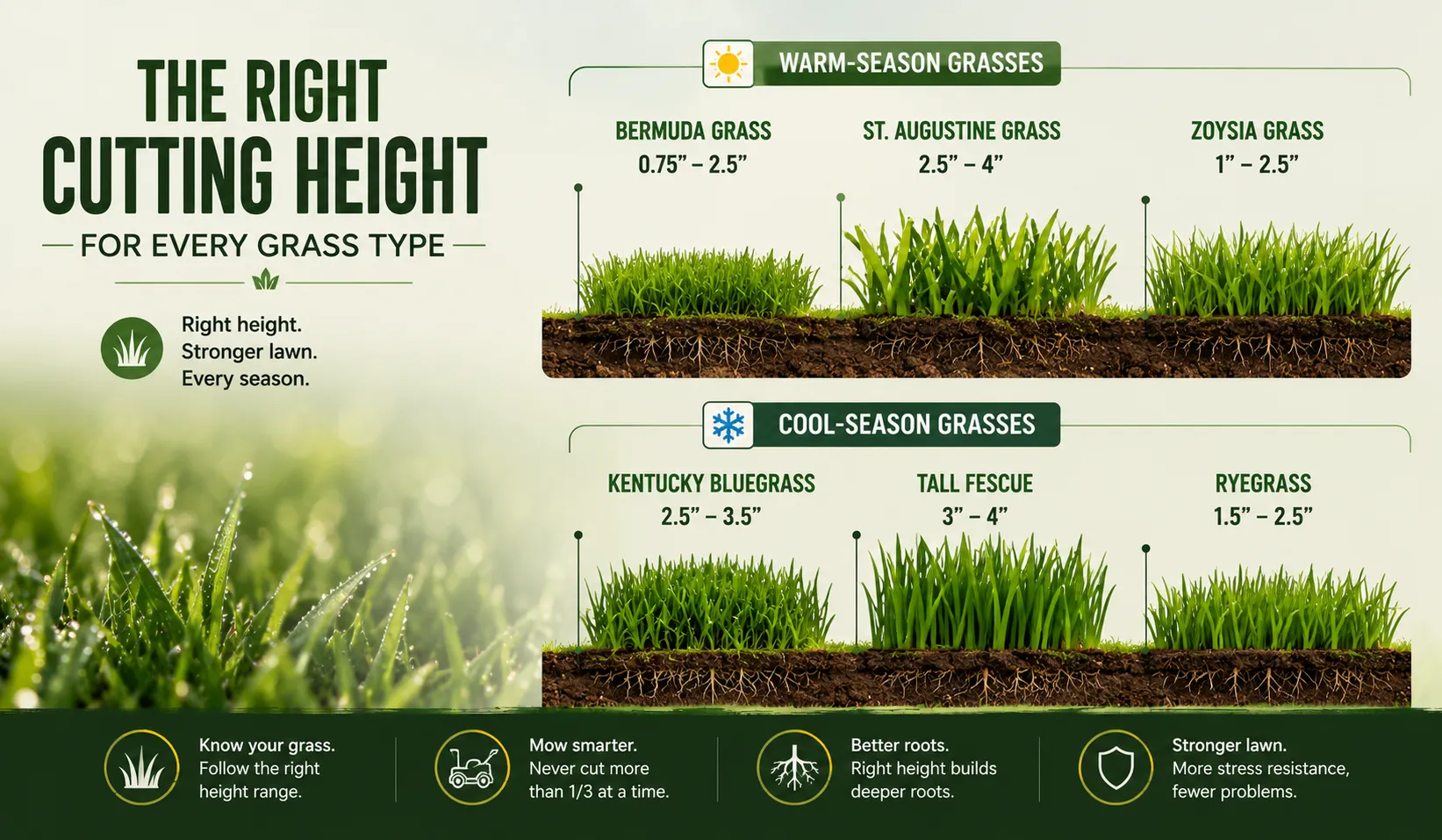 The Right Cutting Height for Every Grass Type