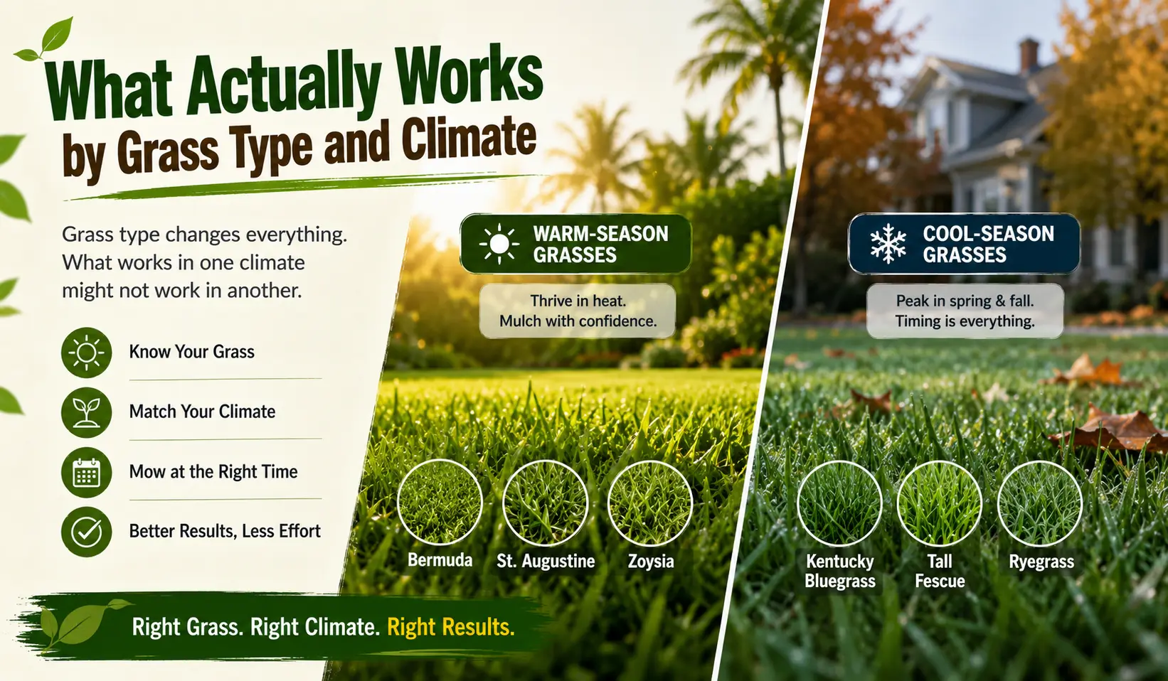What Actually Works by Grass Type and Climate