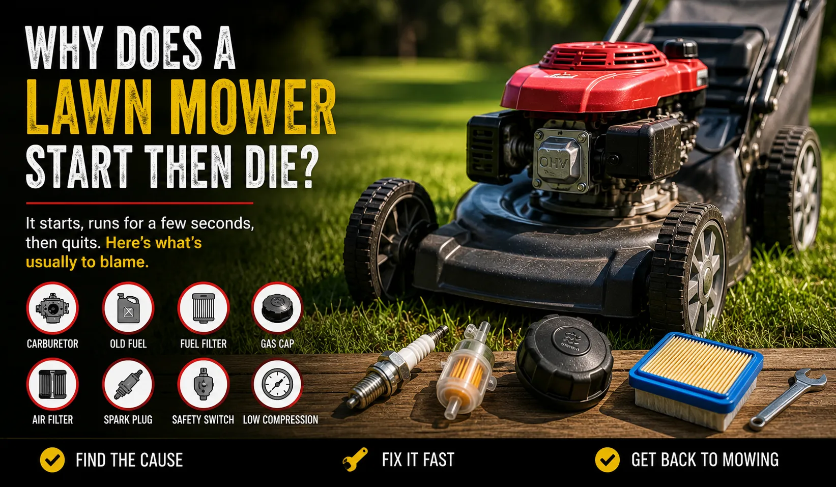 Why Does a Lawn Mower Start Then Die