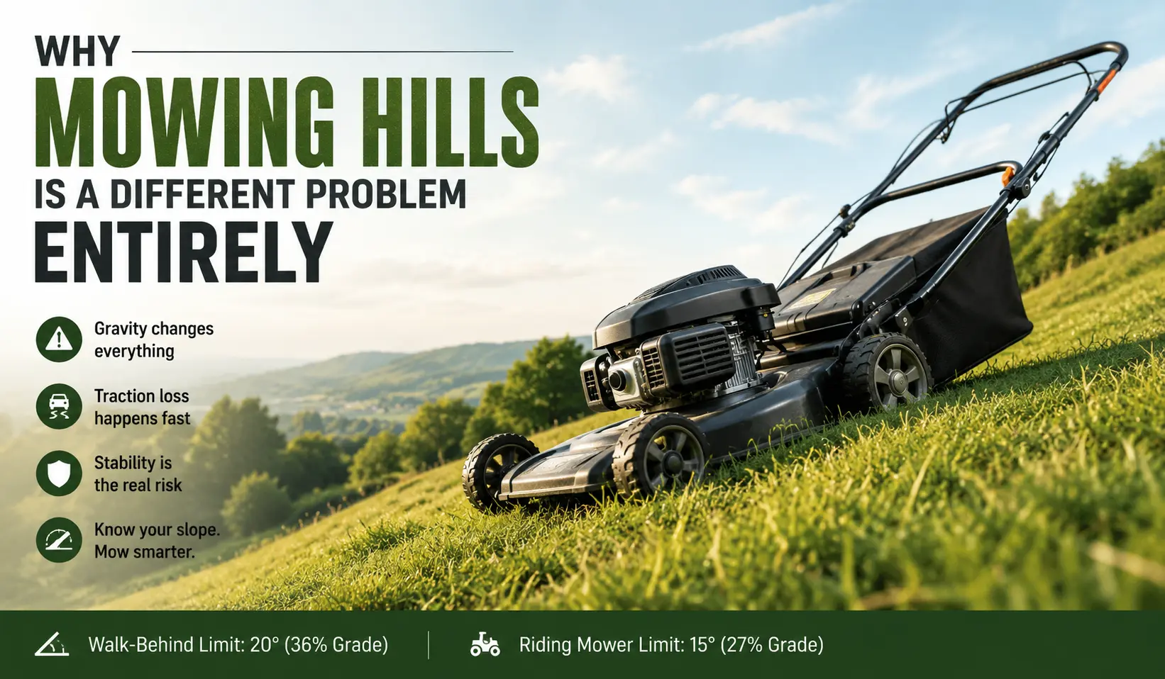 Why Mowing Hills Is a Different Problem Entirely
