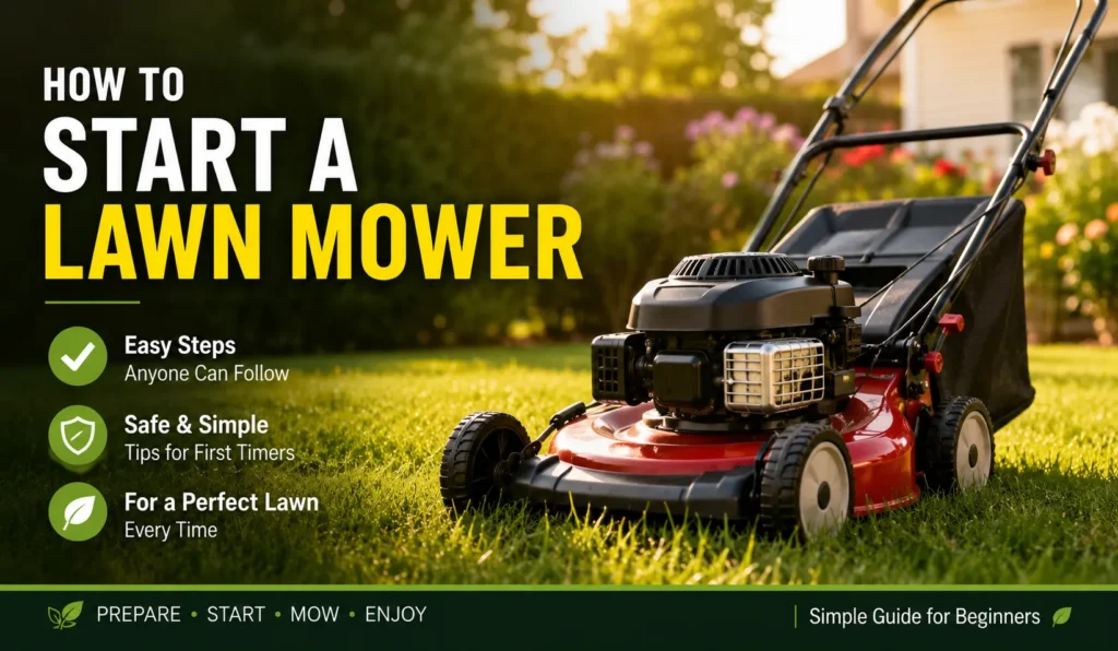how to start a lawn mower for the first time