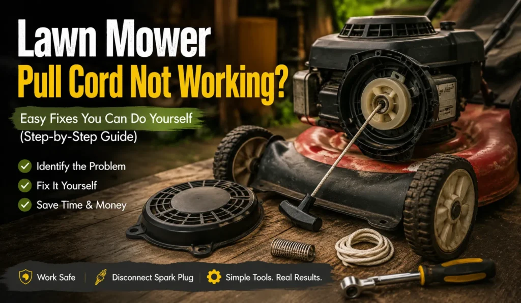 lawn mower pull cord not working beginner fix