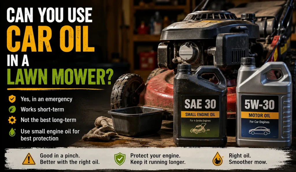 Can You Use Car Oil in a Lawn Mower 2 Can You Use Car Oil in a Lawn Mower