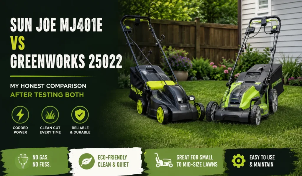 Sun Joe MJ401E vs Greenworks 25022 My Proven Verdict 2 Sun Joe MJ401E vs Greenworks 25022 My Proven Verdict